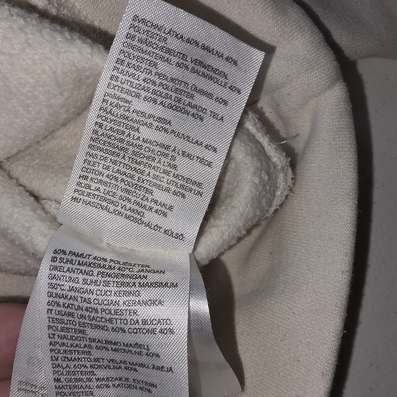 H&M White Sweater with 'À Paris' Print Large Gold Shoulder Buttons 60% Cotton - Picture 7 of 11